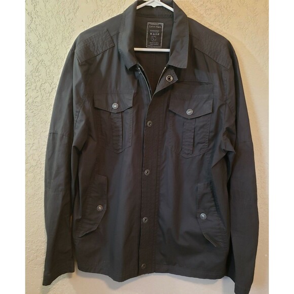 Calvin Klein Cotton Lightweight Jacket Size Large Grey - Picture 1 of 12